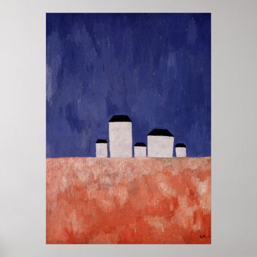 Landschaft mit fünf Häusern, c.1932 Poster (Vorne)