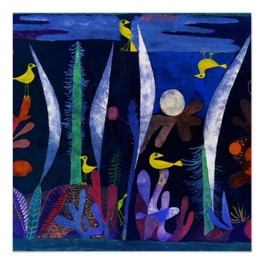 Landschaft mit gelben Vögeln, Paul Klee Poster (Vorderseite)