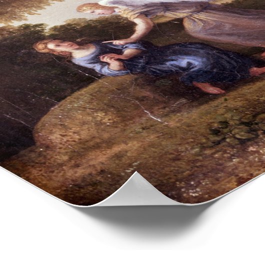 Landschaft mit Hagar und dem Engel, 1646 Poster (Ecke)