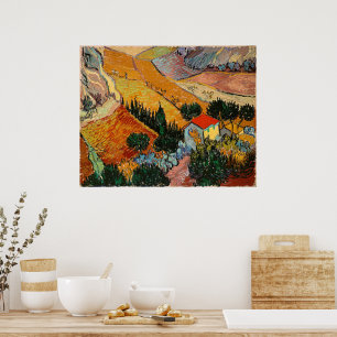 Landschaft mit Haus und Pflüger, Poster