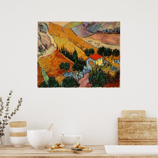 Landschaft mit Haus und Pflüger, Poster (Küche)