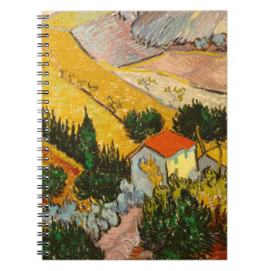 Landschaft mit Haus und PflügerVincent van Gogh Notizblock