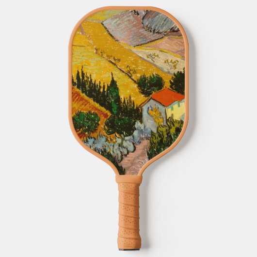 Landschaft mit Haus und Ploughma van Gogh Pickleball Schläger (Vorderseite)