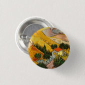 Landschaft mit Haus und PloughmaVincent van Gogh Button (Vorne & Hinten)
