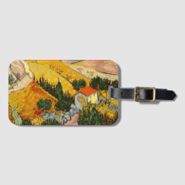 Landschaft mit Haus und PloughmaVincent van Gogh Gepäckanhänger