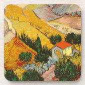 Landschaft mit Haus und PloughmaVincent van Gogh Getränkeuntersetzer (Vorderseite)