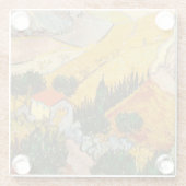 Landschaft mit Haus und PloughmaVincent van Gogh Glasuntersetzer (Rückseite)