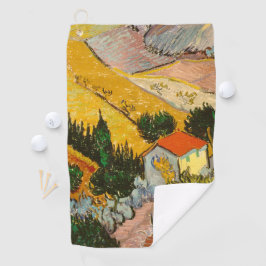 Landschaft mit Haus und PloughmaVincent van Gogh Golfhandtuch