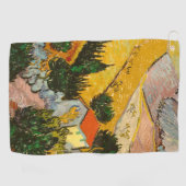 Landschaft mit Haus und PloughmaVincent van Gogh Golfhandtuch (Horizontal)