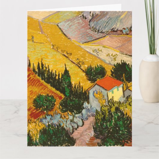 Landschaft mit Haus und PloughmaVincent van Gogh Karte (Vorderseite)