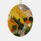 Landschaft mit Haus und PloughmaVincent van Gogh Keramik Ornament (Rechts)