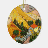 Landschaft mit Haus und PloughmaVincent van Gogh Keramik Ornament (Links)