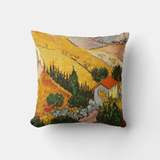 Landschaft mit Haus und PloughmaVincent van Gogh Kissen (Vorderseite)