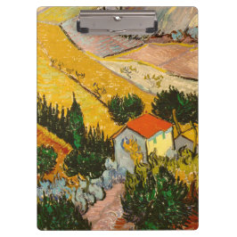 Landschaft mit Haus und PloughmaVincent van Gogh Klemmbrett