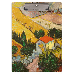 Landschaft mit Haus und PloughmaVincent van Gogh Klemmbrett