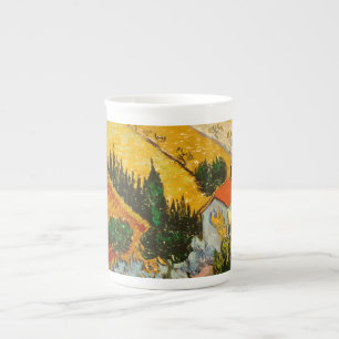 Landschaft mit Haus und PloughmaVincent van Gogh Porzellantasse
