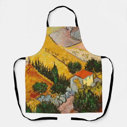 Landschaft mit Haus und PloughmaVincent van Gogh Schürze (Vorderseite)