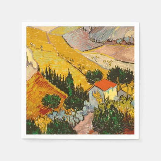 Landschaft mit Haus und PloughmaVincent van Gogh Serviette (Vorderseite)