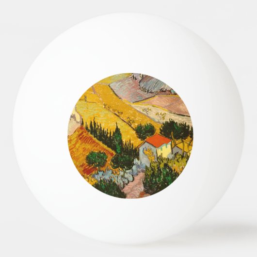 Landschaft mit Haus und PloughmaVincent van Gogh Tischtennisball (Vorderseite)