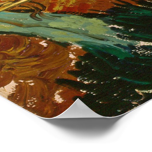 Landschaft mit Haus und Plowman Poster (Ecke)