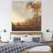Landschaft mit Herdsmen und Vieh, Aelbert Cuyp, Leinwanddruck (Insitu (Schlafzimmer))