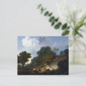 Landschaft mit Hirten von Fragonard Postkarte (Stehend Vorderseite)