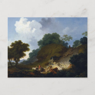 Landschaft mit Hirten von Fragonard Postkarte