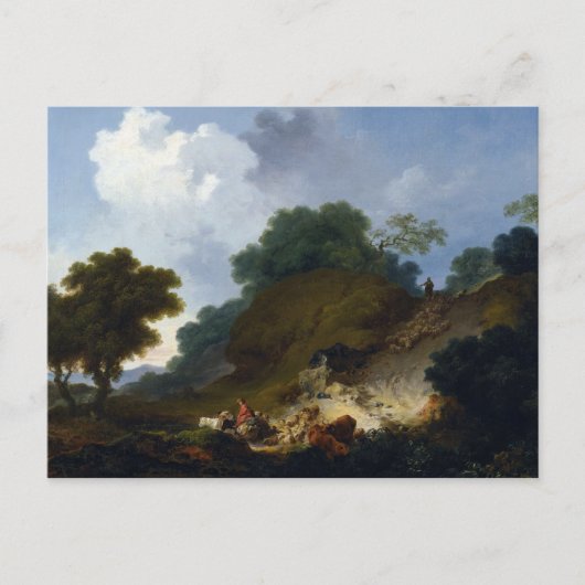 Landschaft mit Hirten von Fragonard Postkarte (Vorderseite)