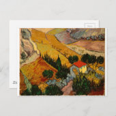 Landschaft mit House & Plowman, Vincent Van Gogh Postkarte (Vorne/Hinten)