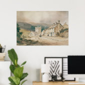 Landschaft mit Hütte Poster (Heimbüro)