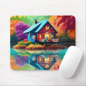 Landschaft mit Hütte und See-38566 Mousepad (Mit Mouse)