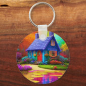 Landschaft mit Hütte und See-38566 Schlüsselanhänger (Rückseite)