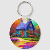 Landschaft mit Hütte und See-38566 Schlüsselanhänger (Rückseite)