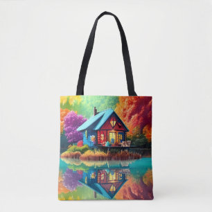 Landschaft mit Hütte und See-38566 Tasche