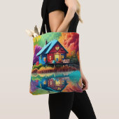 Landschaft mit Hütte und See-38566 Tasche (Von Nahem)
