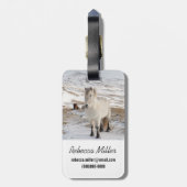 Landschaft mit isländischen Pferden Gepäckanhänger (Rückseite vertikal)