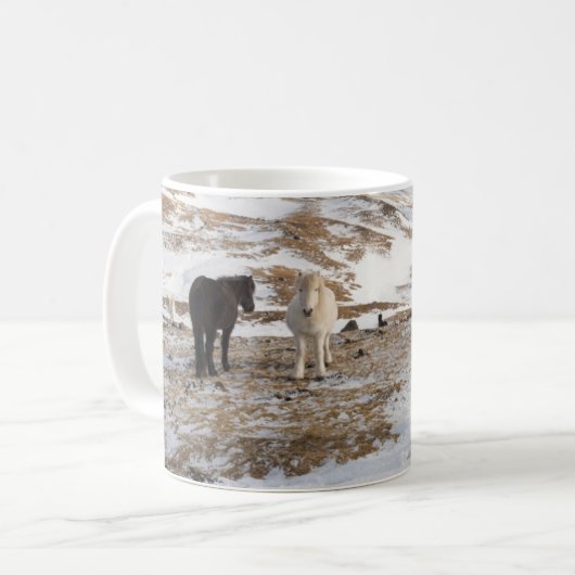 Landschaft mit isländischen Pferden Kaffeetasse (Vorderseite Links)