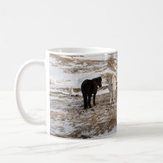 Landschaft mit isländischen Pferden Kaffeetasse (Links)