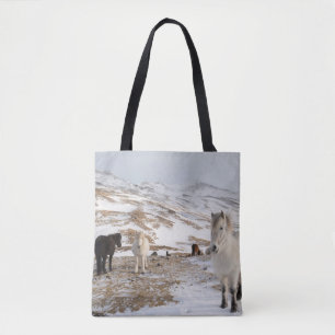 Landschaft mit isländischen Pferden Tasche