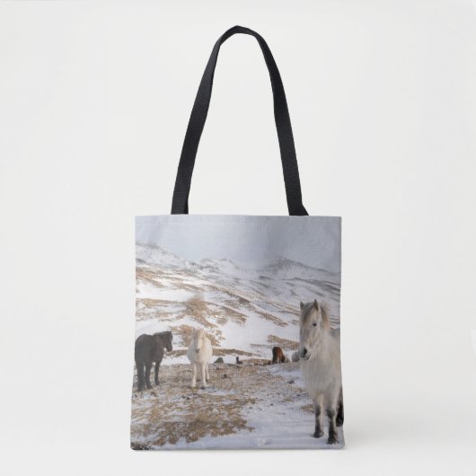 Landschaft mit isländischen Pferden Tasche (Vorderseite)