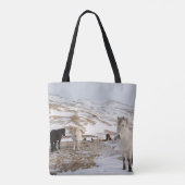 Landschaft mit isländischen Pferden Tasche (Rückseite)