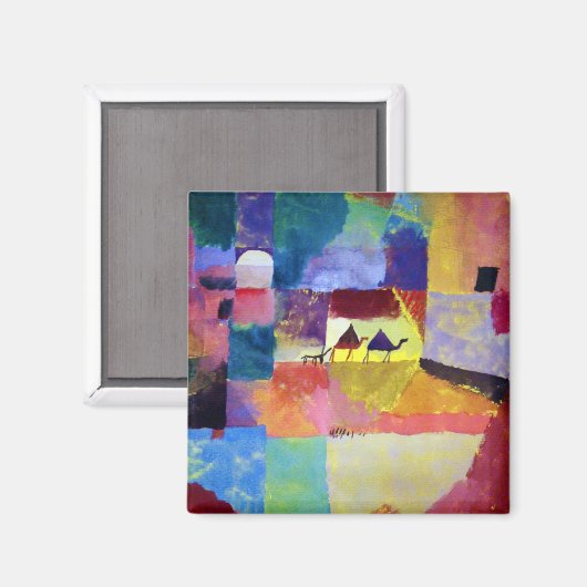 Landschaft mit Kamelen, Paul Klee Magnet (Vorderseite/Rückseite)