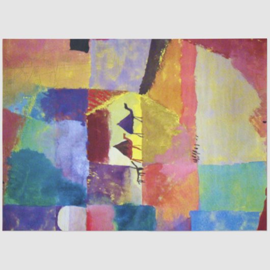 Landschaft mit Kamelen, Paul Klee Seidenpapier (Vorderseite)