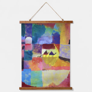 Landschaft mit Kamelen, Paul Klee Wandteppich Mit Holzrahmen