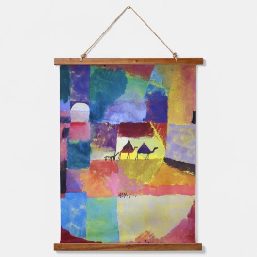 Landschaft mit Kamelen, Paul Klee Wandteppich Mit Holzrahmen (Vorderseite)