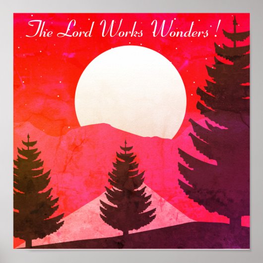 Landschaft mit Kiefern und religiösem Zitat Poster (Vorne)