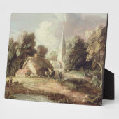 Landschaft mit Kirche, Hütte, Dörfern und An Fotoplatte (Seite)