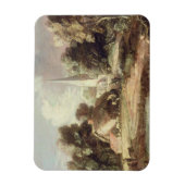Landschaft mit Kirche, Hütte, Dörfern und An Magnet (Vertikal)