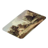 Landschaft mit Kirche, Hütte, Dörfern und An Magnet (Linke Seite)