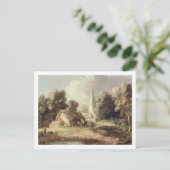 Landschaft mit Kirche, Hütte, Dörfern und An Postkarte (Stehend Vorderseite)